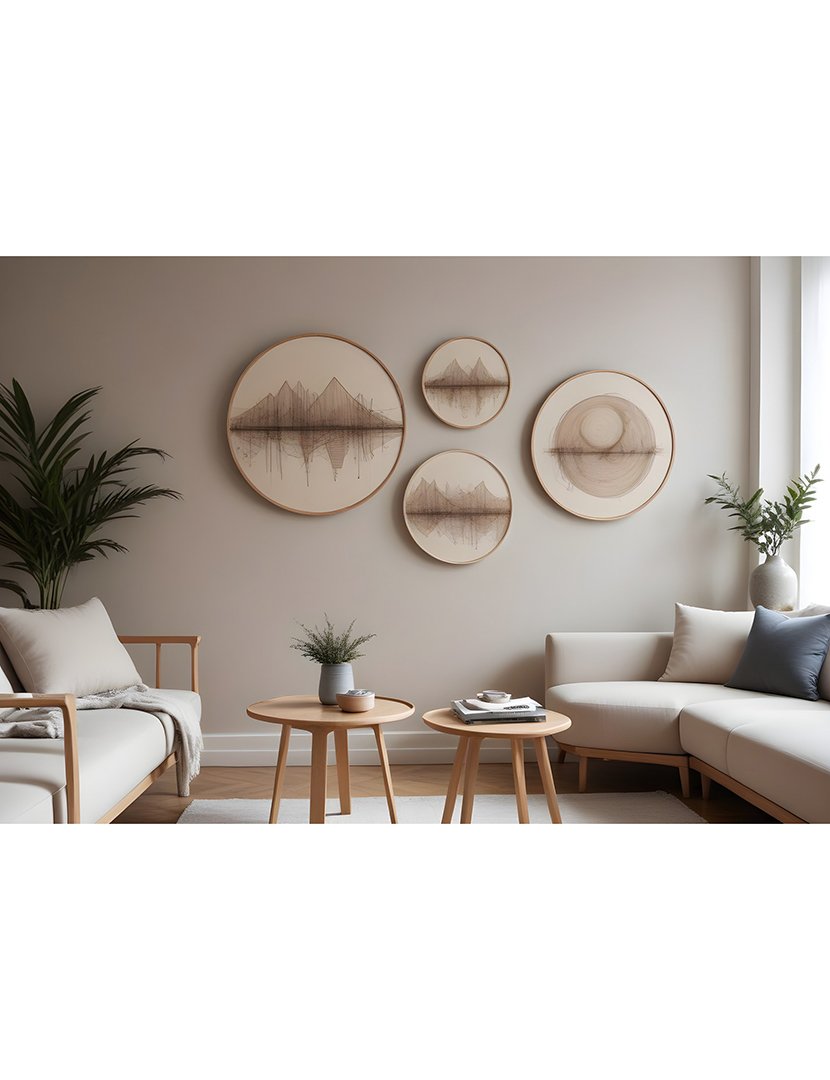 Conjunto 4 Quadros MDF Emoldurados Winter Mountains