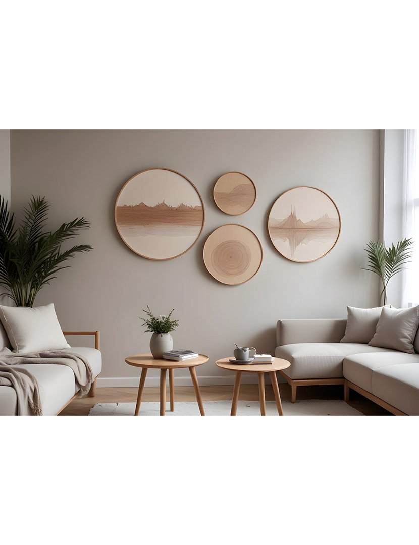 Conjunto 4 Quadros MDF Emoldurados Autumn Montains