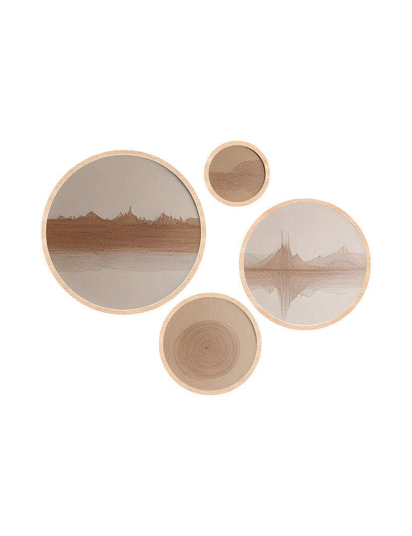 Conjunto 4 Quadros MDF Emoldurados Autumn Montains