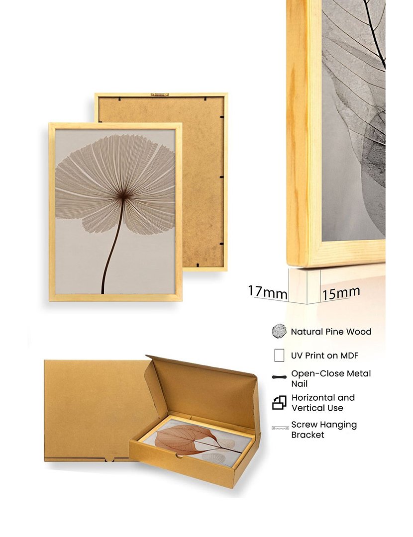 Conjunto 3 Quadros MDF Emoldurados Autumn Leaves