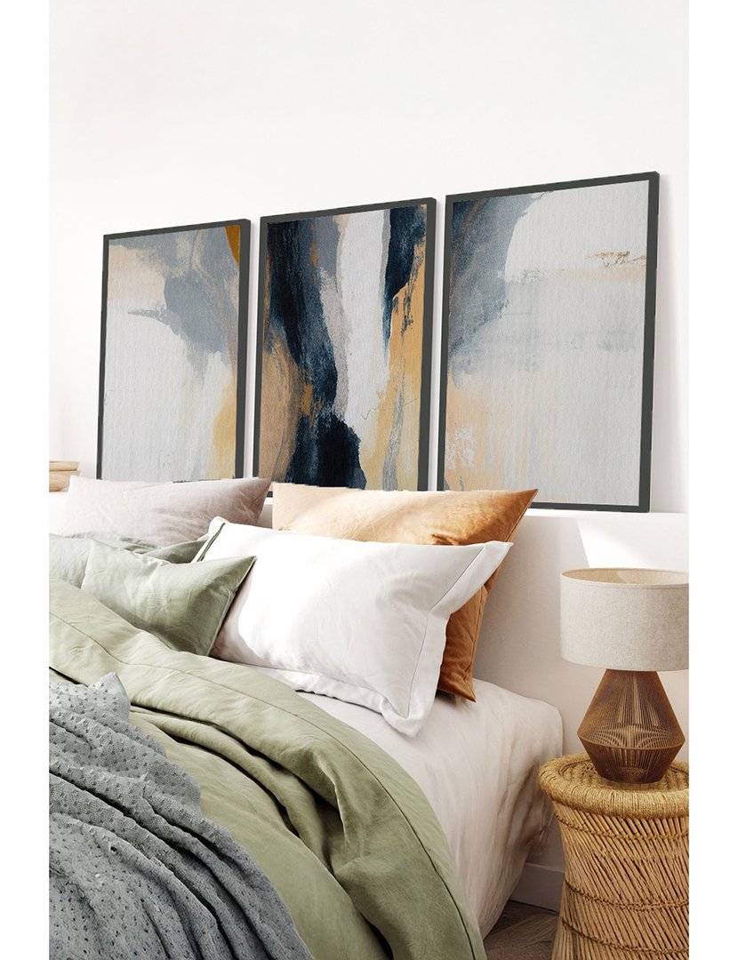 Conjunto 3 Quadros MDF Emoldurados Dark Sky