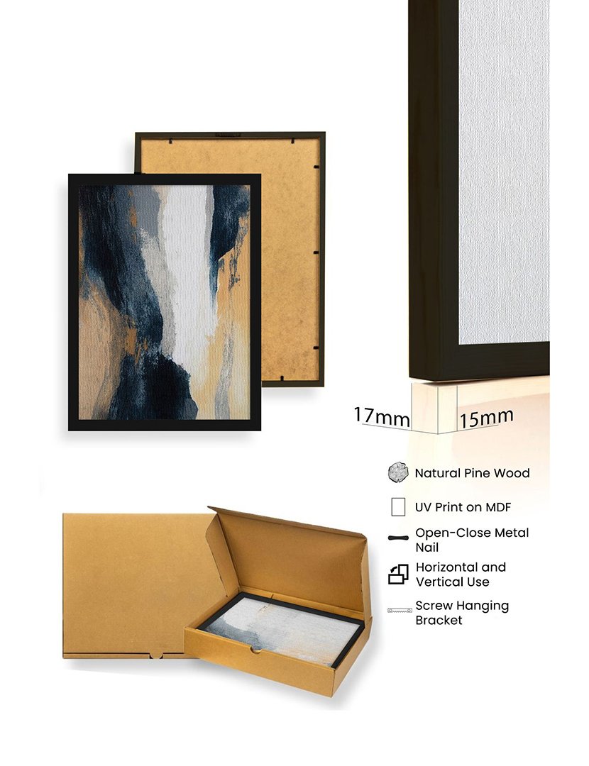 Conjunto 3 Quadros MDF Emoldurados Dark Sky