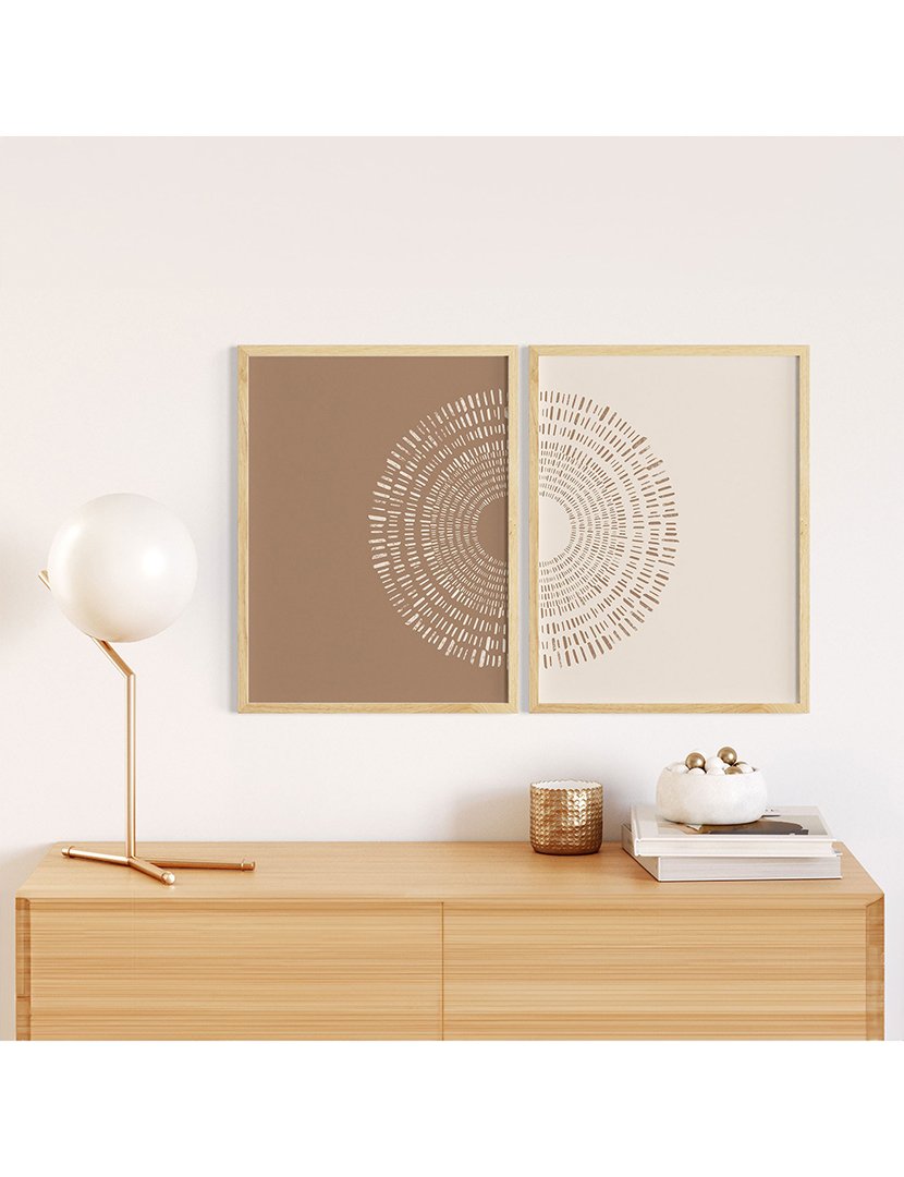 Conjunto 2 Quadros MDF Emoldurados Mocca