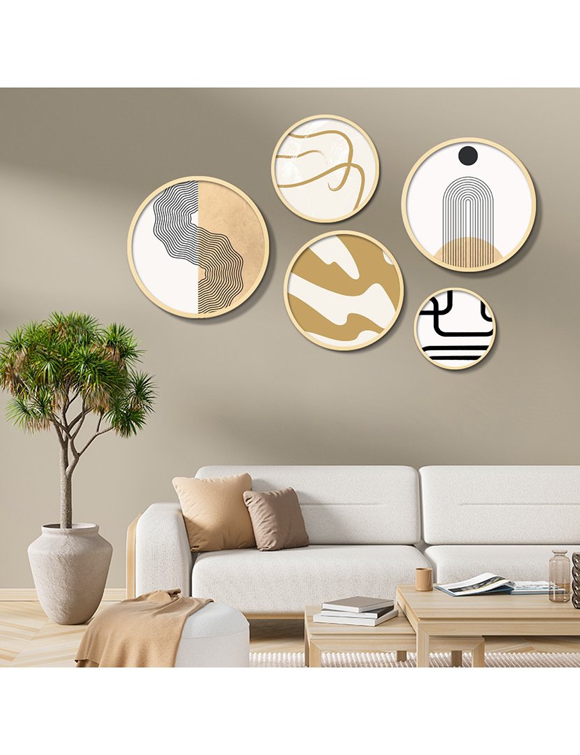 Conjunto 5 Quadros MDF Emoldurados Nude Shapes