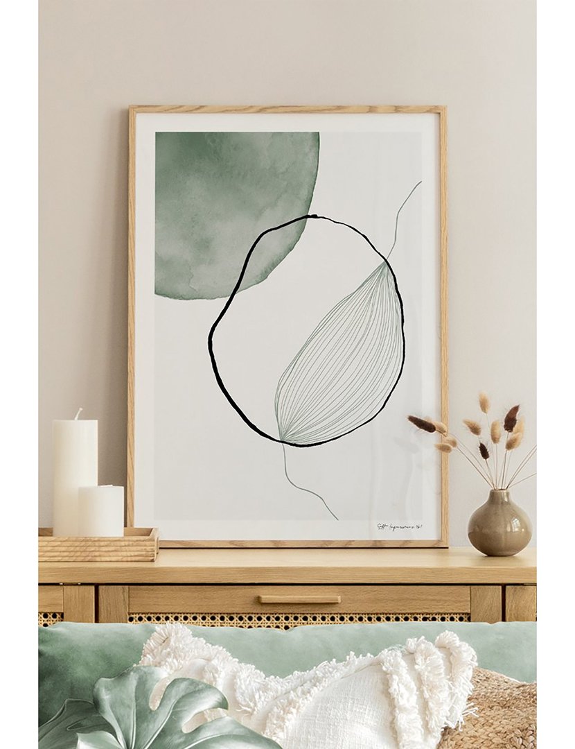 Quadro Emoldurado Abstract Grey