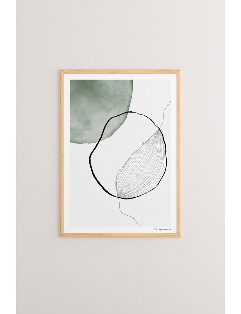 Quadro Emoldurado Abstract Grey