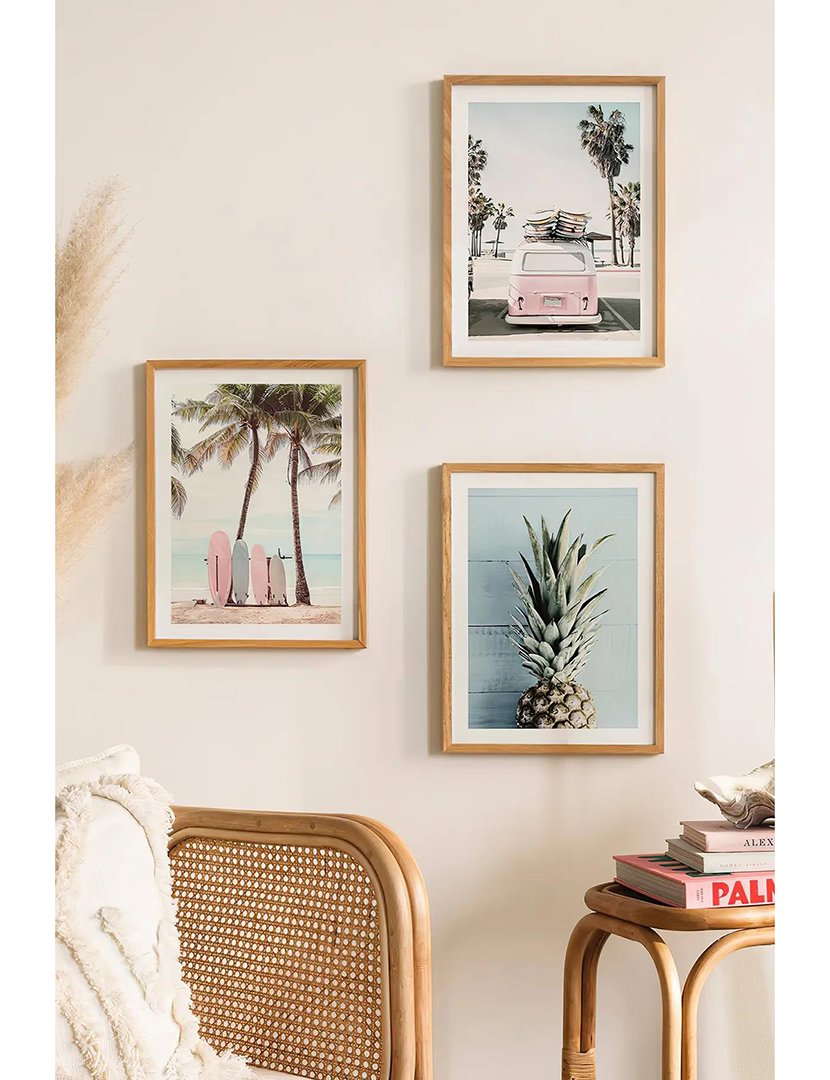 Conjunto 3 Quadros Emoldurados Miami