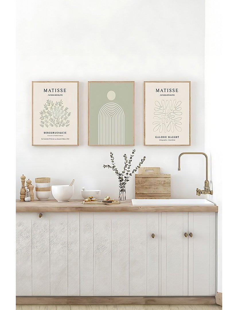 Conjunto 3 Quadros Emoldurados Matisse Papiers Decouris