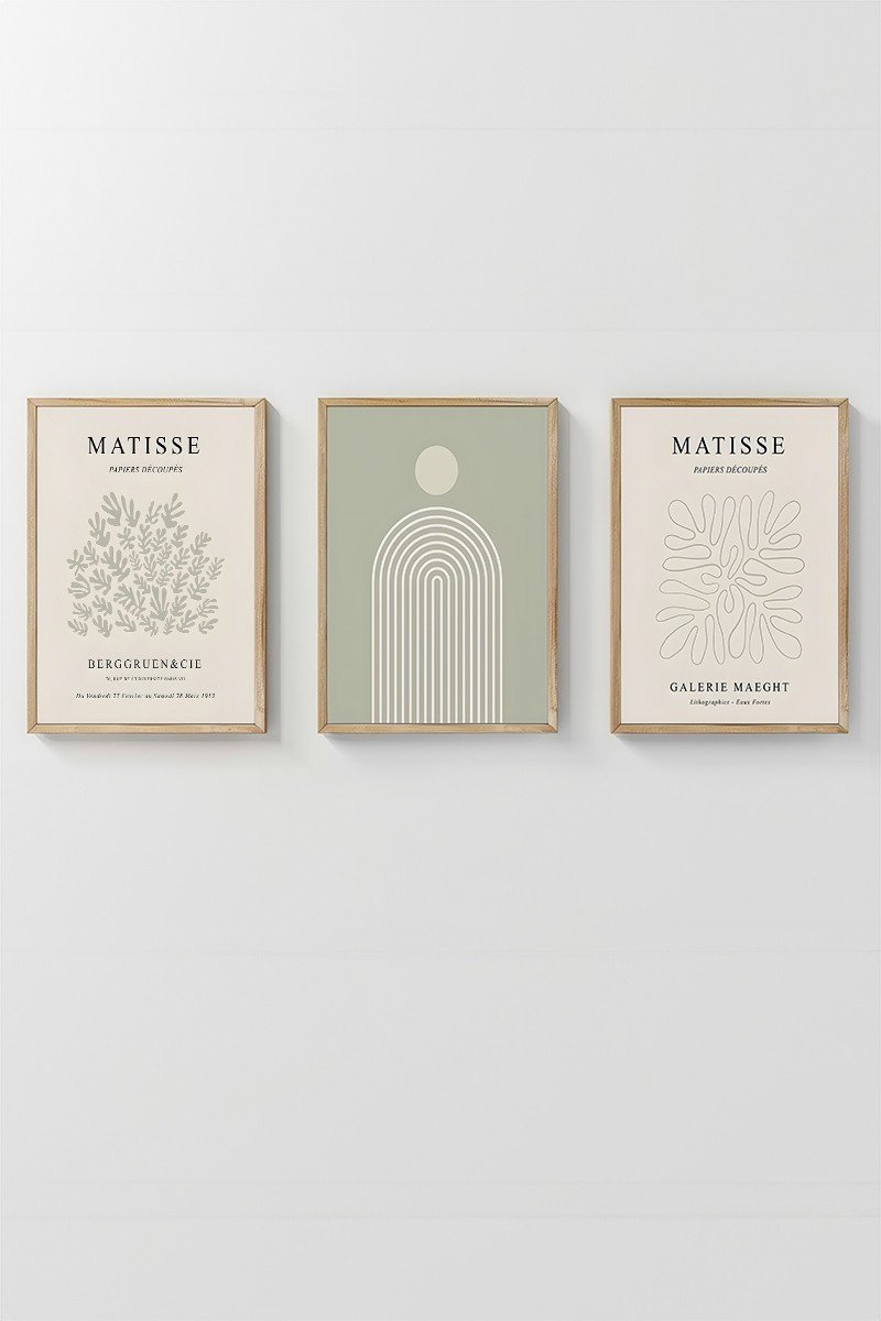 Conjunto 3 Quadros Emoldurados Matisse Papiers Decouris