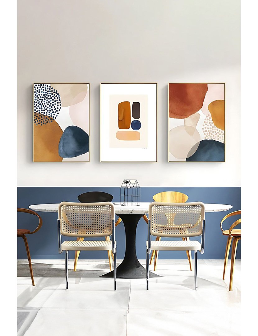 Conjunto 3 Quadros Emoldurados Modern Mid Century