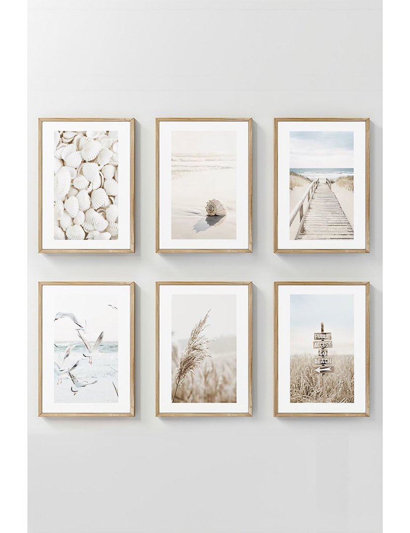 Conjunto 6 Quadros Emoldurados Beach