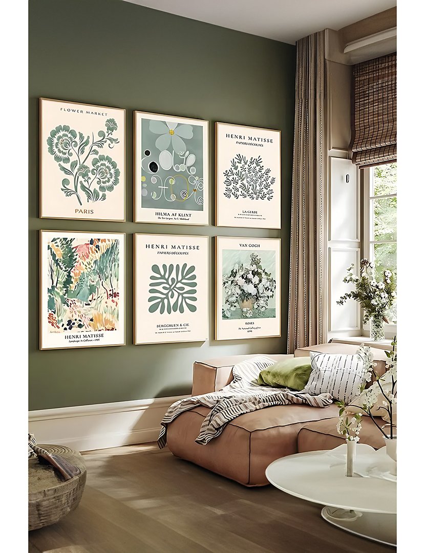 Conjunto 6 Quadros Emoldurados Flower Market