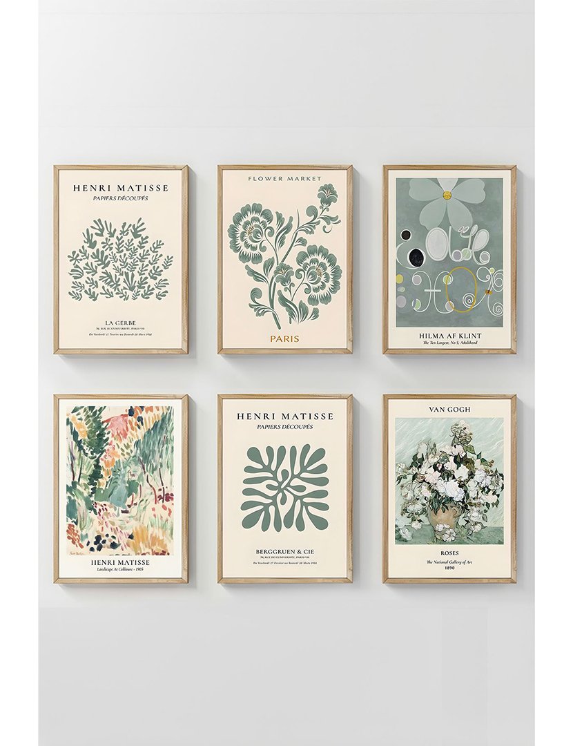 Conjunto 6 Quadros Emoldurados Flower Market