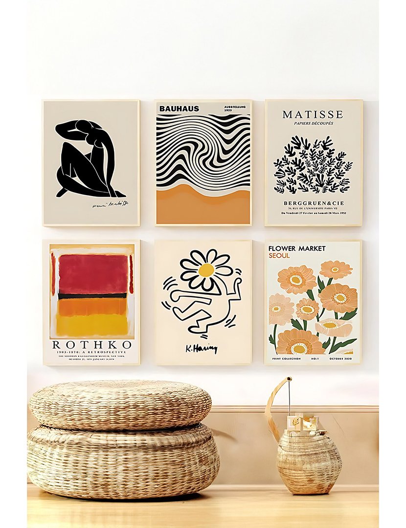 Conjunto 6 Quadros Emoldurados Rothko