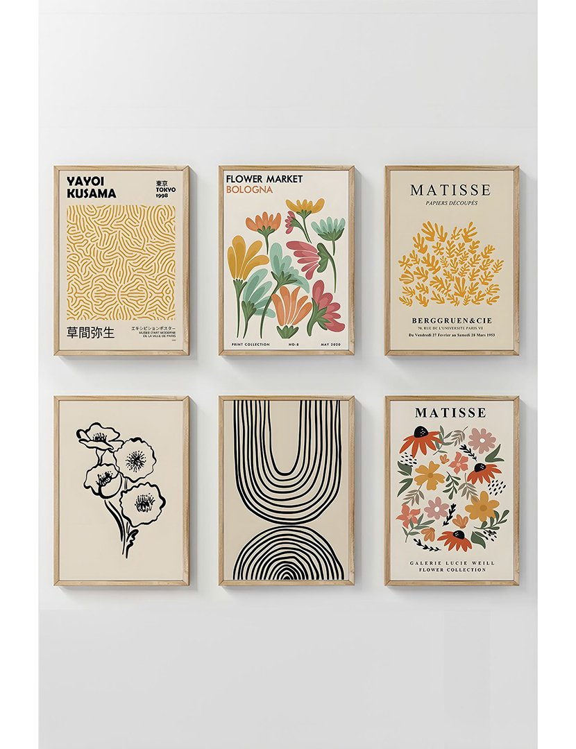 Conjunto 6 Quadros Emoldurados Bologna Flower Market