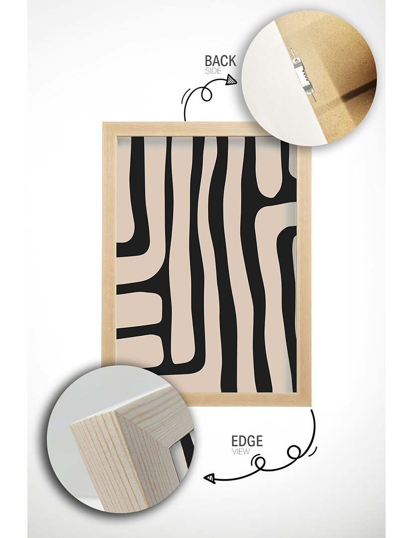 Conjunto 3 Quadros Emoldurados Boho Black