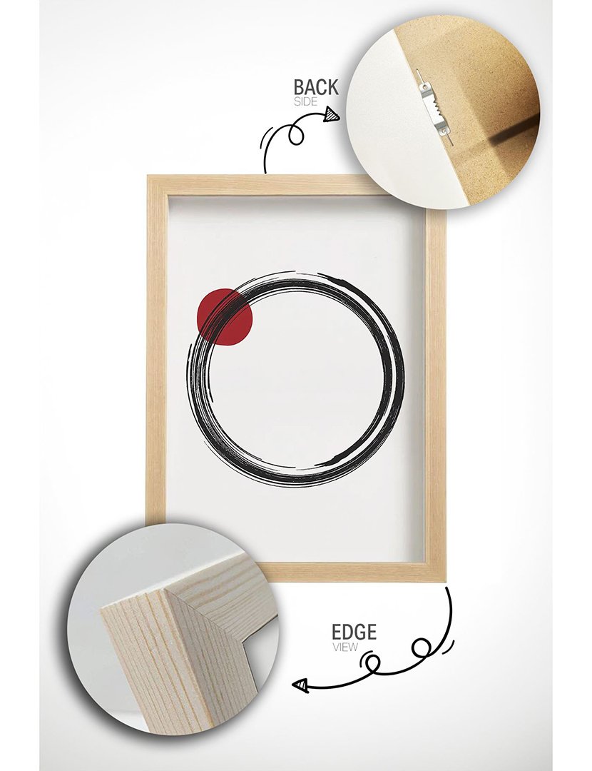 Conjunto 3 Quadros Emoldurados Circle Mid Century