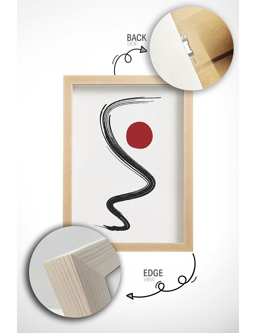 Conjunto 3 Quadros Emoldurados Lines Mid Century