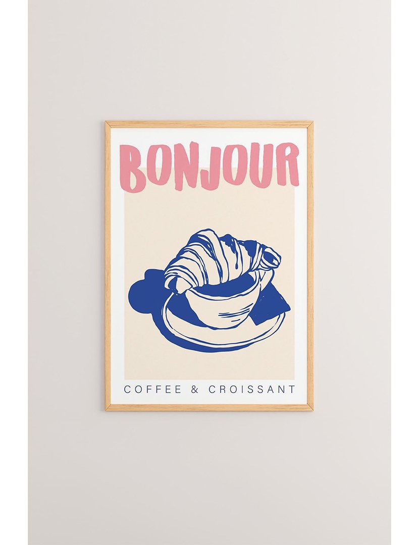 Quadro Emoldurado Bonjour