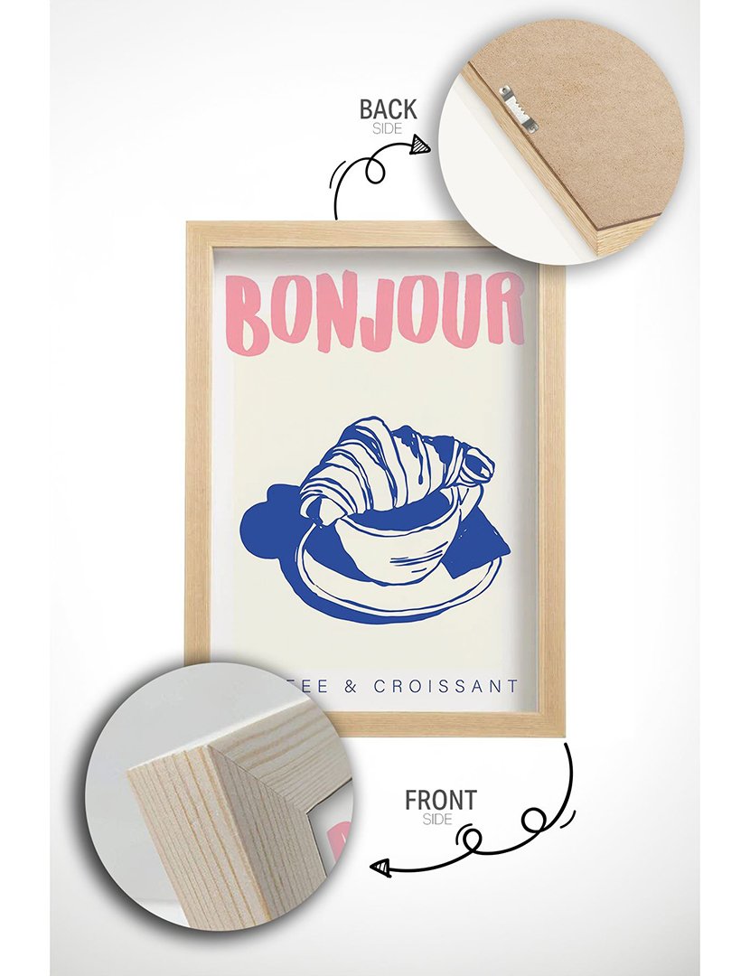 Quadro Emoldurado Bonjour