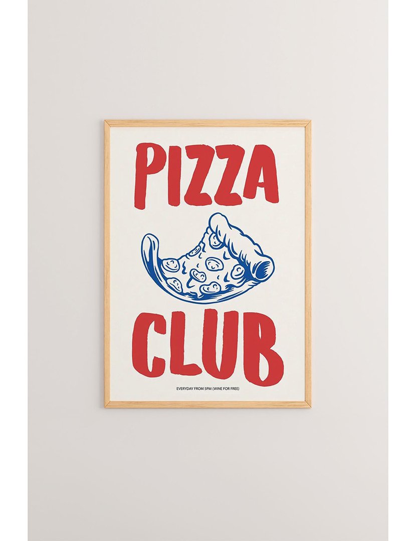 Quadro Emoldurado Pizza Club