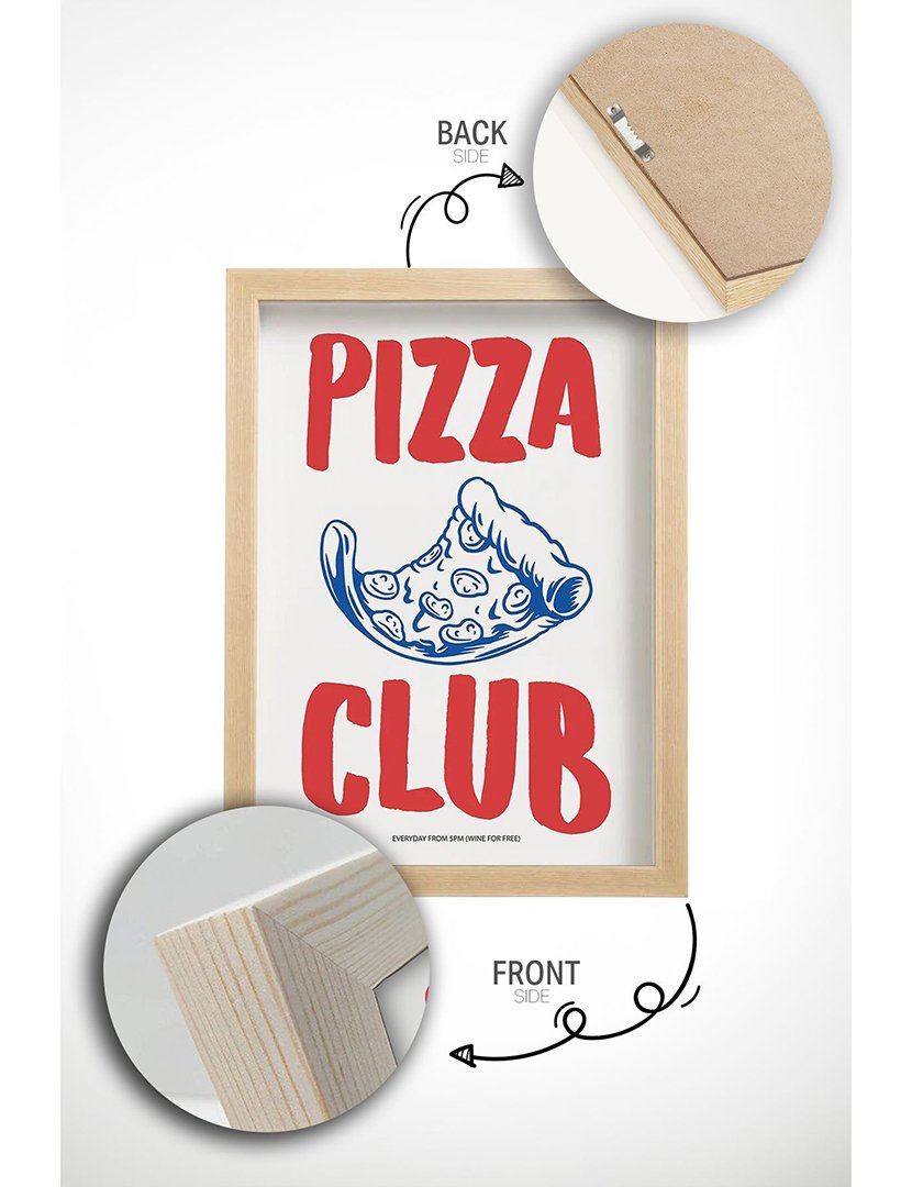 Quadro Emoldurado Pizza Club