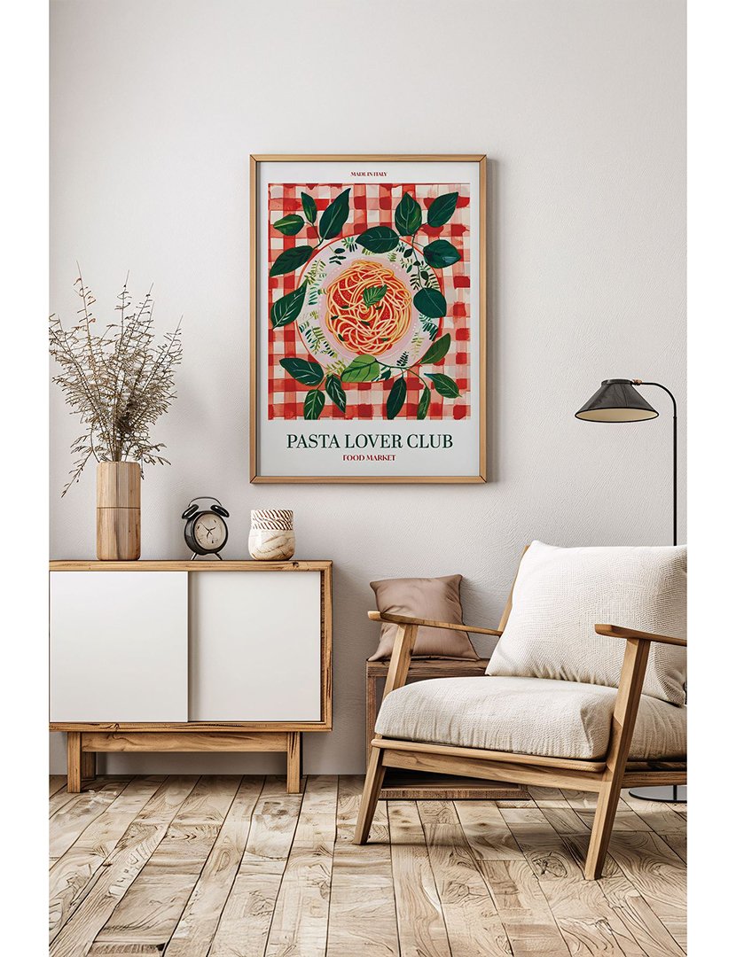 Quadro Emoldurado Pasta Lover Club