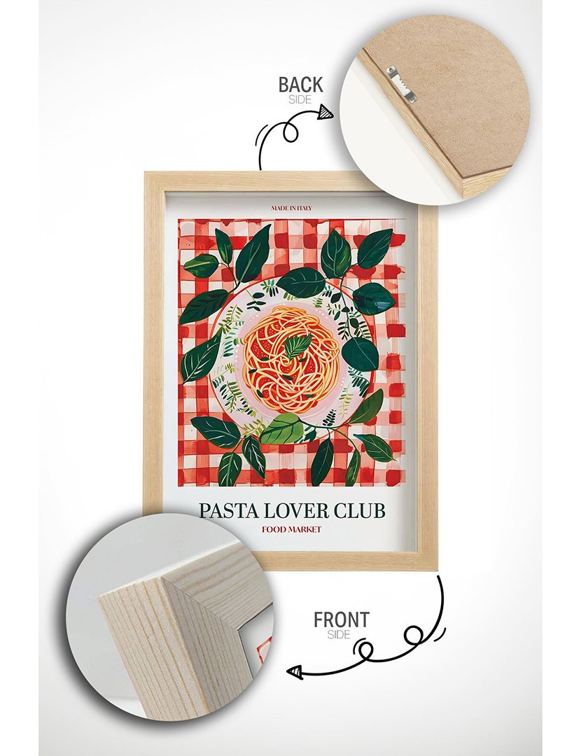Quadro Emoldurado Pasta Lover Club
