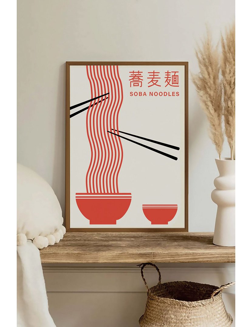 Quadro Emoldurado Soba Noddles