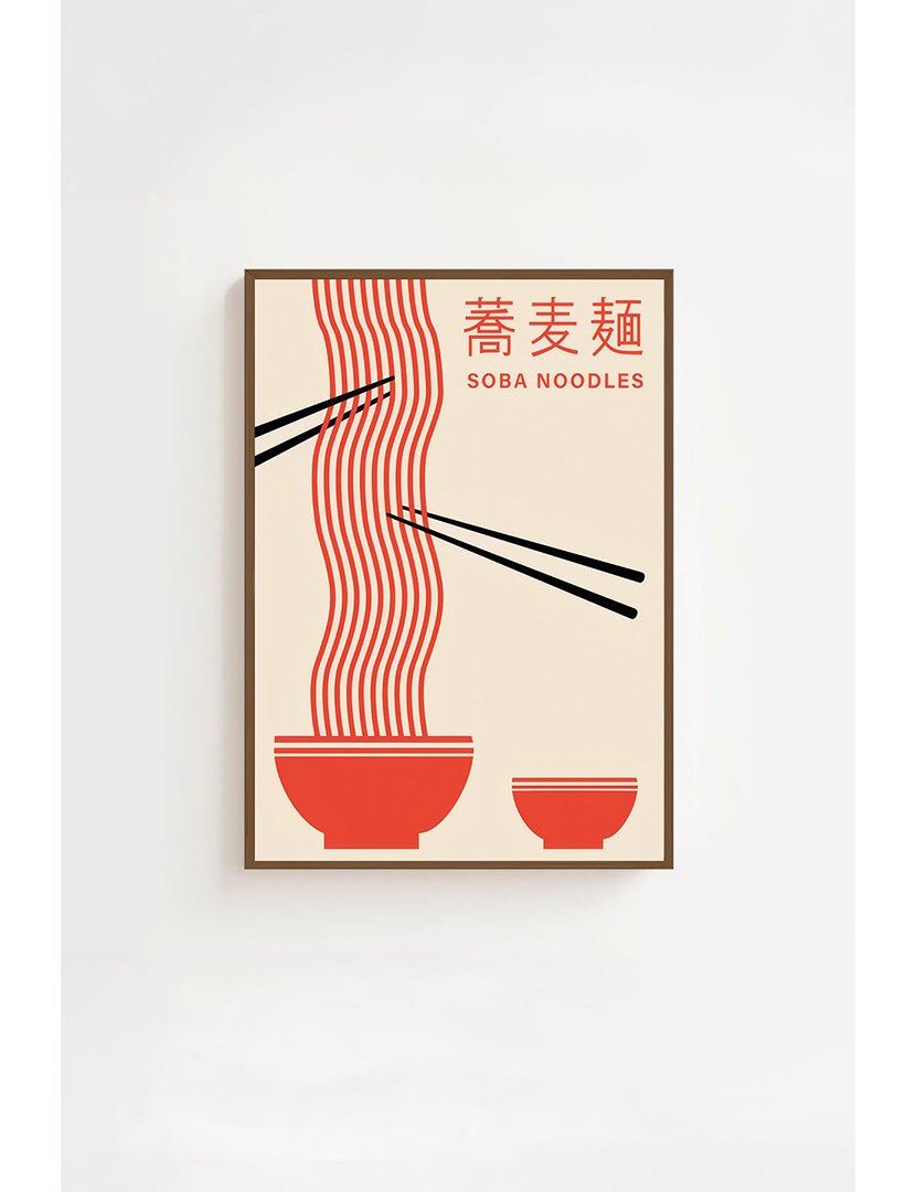 Quadro Emoldurado Soba Noddles