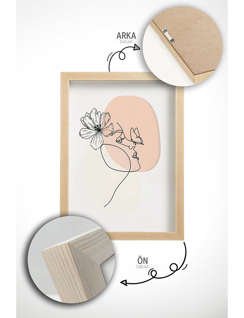 Conjunto 3 Quadros Emoldurados Nude Leaves