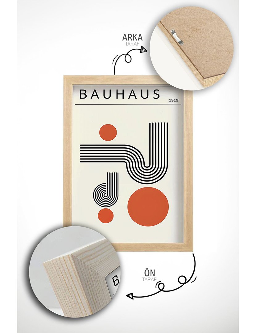 Conjunto 3 Quadros Emoldurados Bauhaus Exhibition