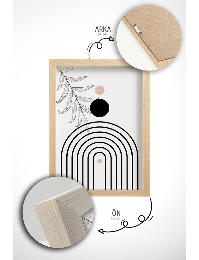 Conjunto 3 Quadros Emoldurados Mocca Mid Century