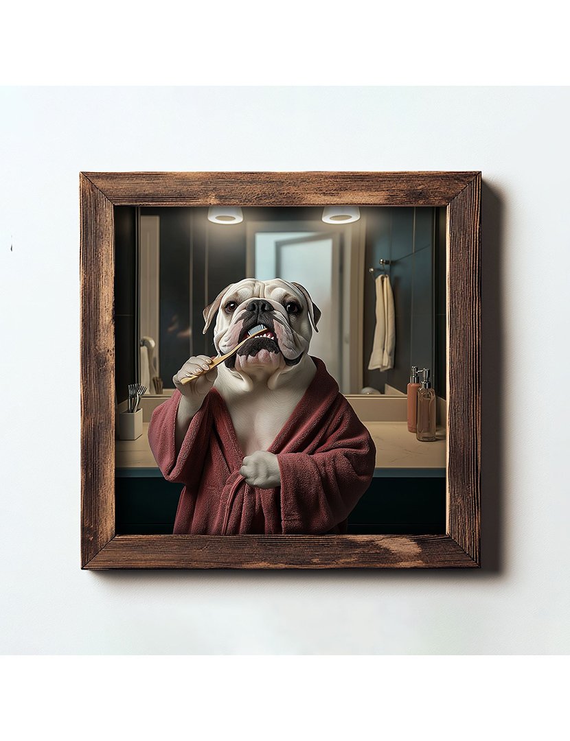 Quadro MDF Emoldurado Bulldog Inglês