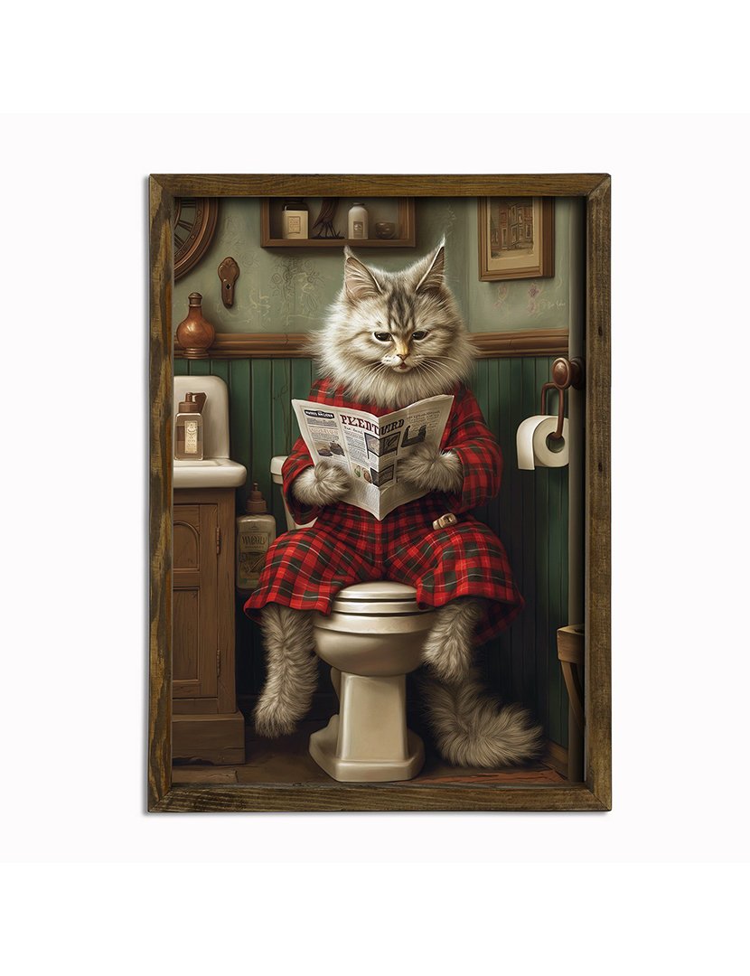 Quadro MDF Emoldurado Maine Coon