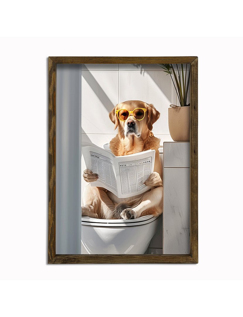 Quadro MDF Emoldurado Golden Retrivier