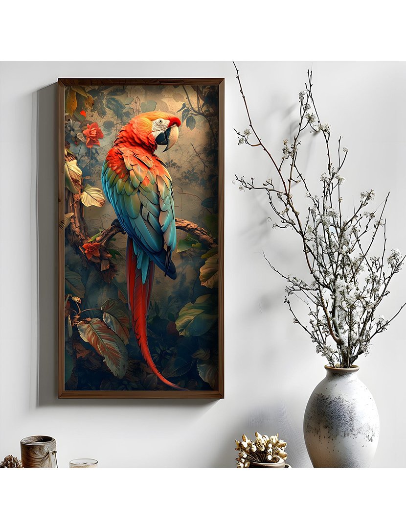 Quadro MDF Emoldurado Parrot