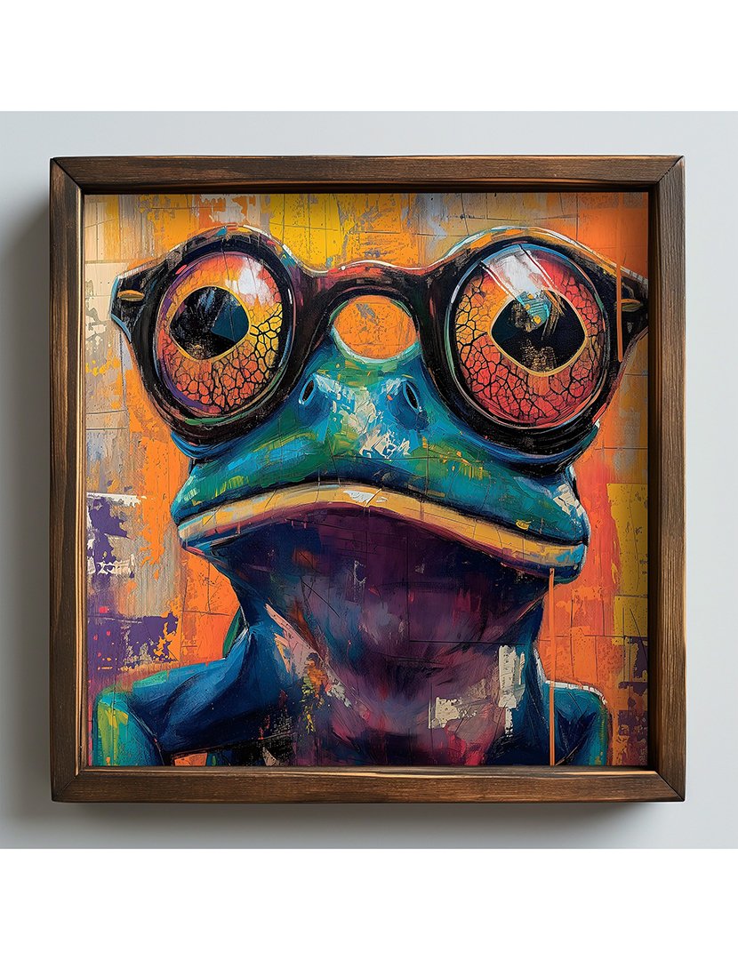 Quadro MDF Emoldurado Crazy Frog