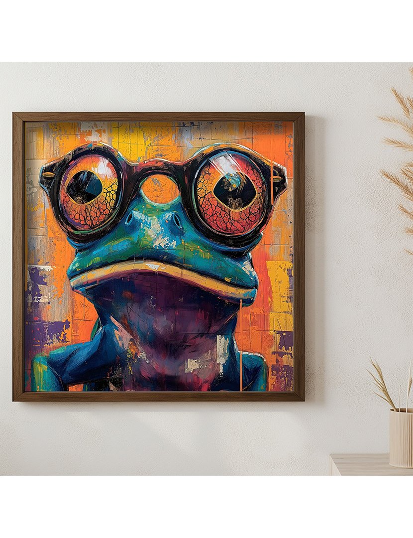 Quadro MDF Emoldurado Crazy Frog