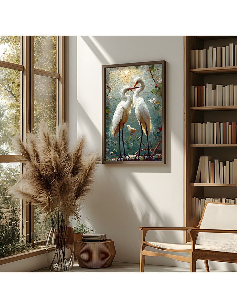 Quadro MDF Emoldurado Storks