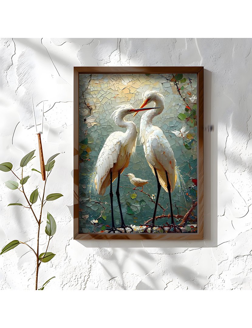 Quadro MDF Emoldurado Storks