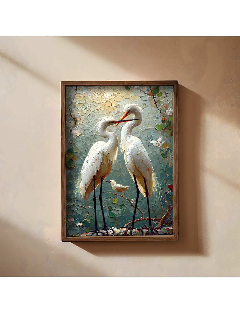 Quadro MDF Emoldurado Storks