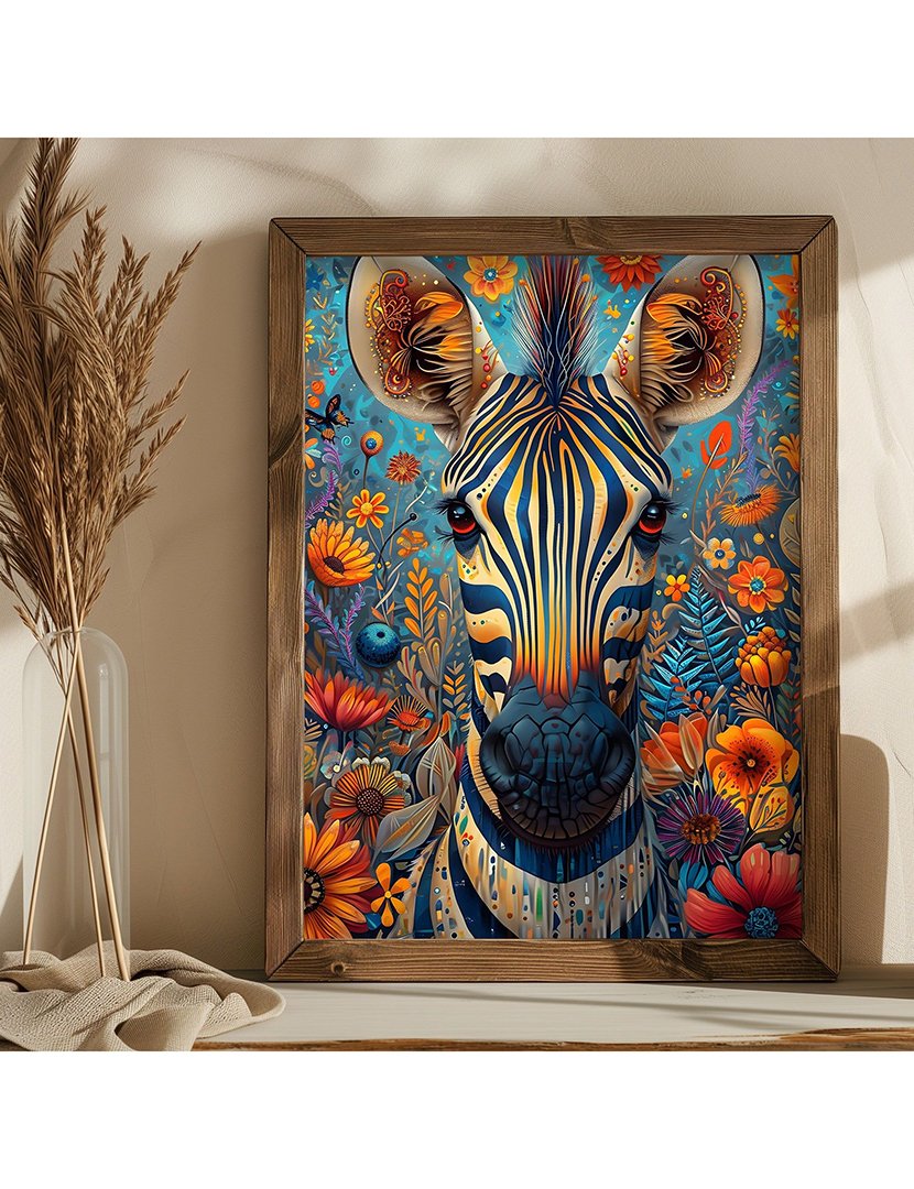 Quadro MDF Emoldurado Zebra