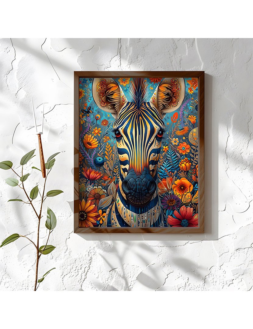 Quadro MDF Emoldurado Zebra