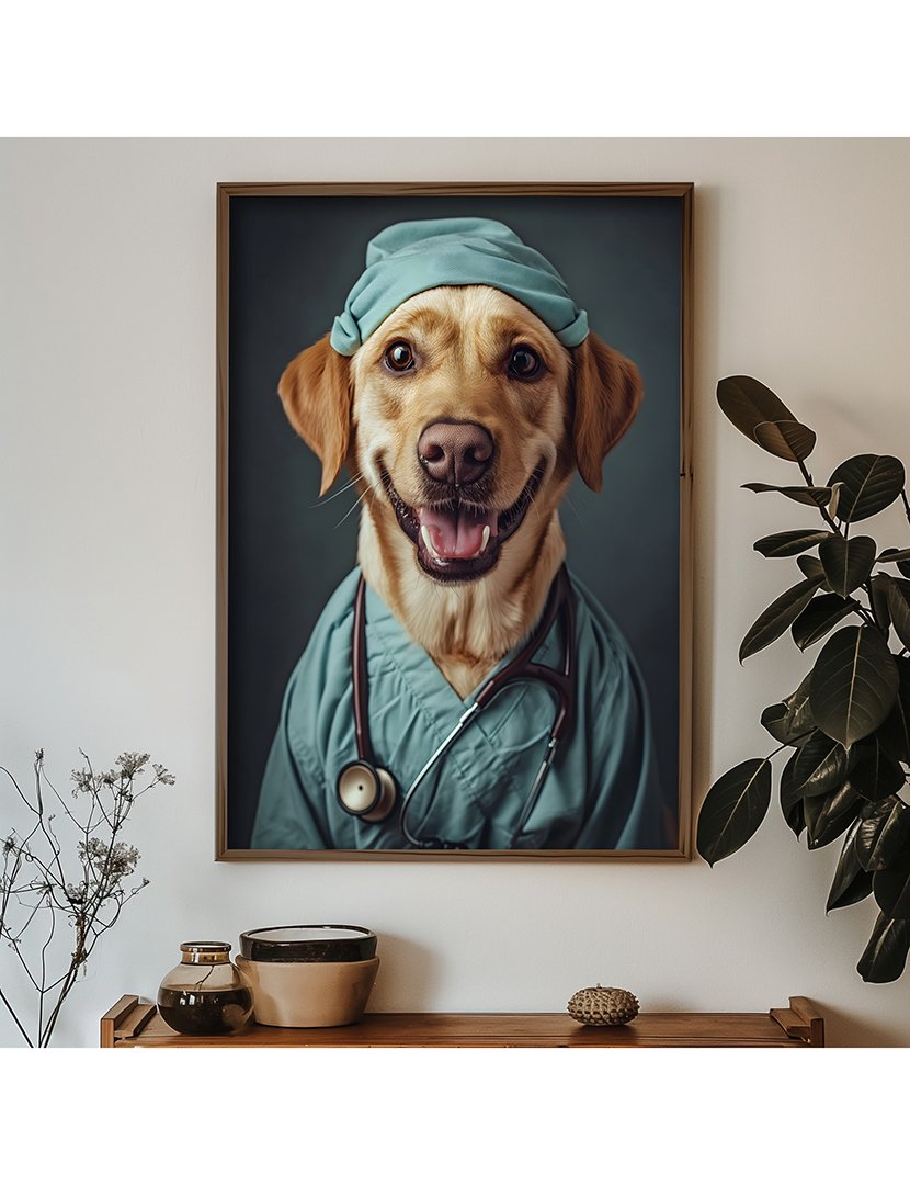 Quadro MDF Emoldurado Labrador