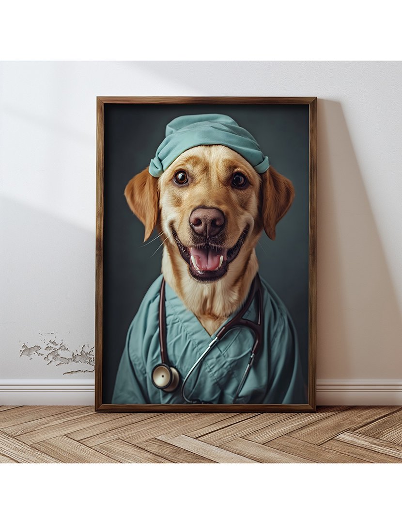 Quadro MDF Emoldurado Labrador