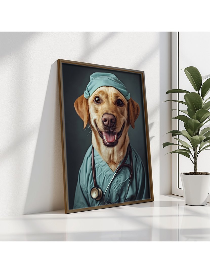 Quadro MDF Emoldurado Labrador