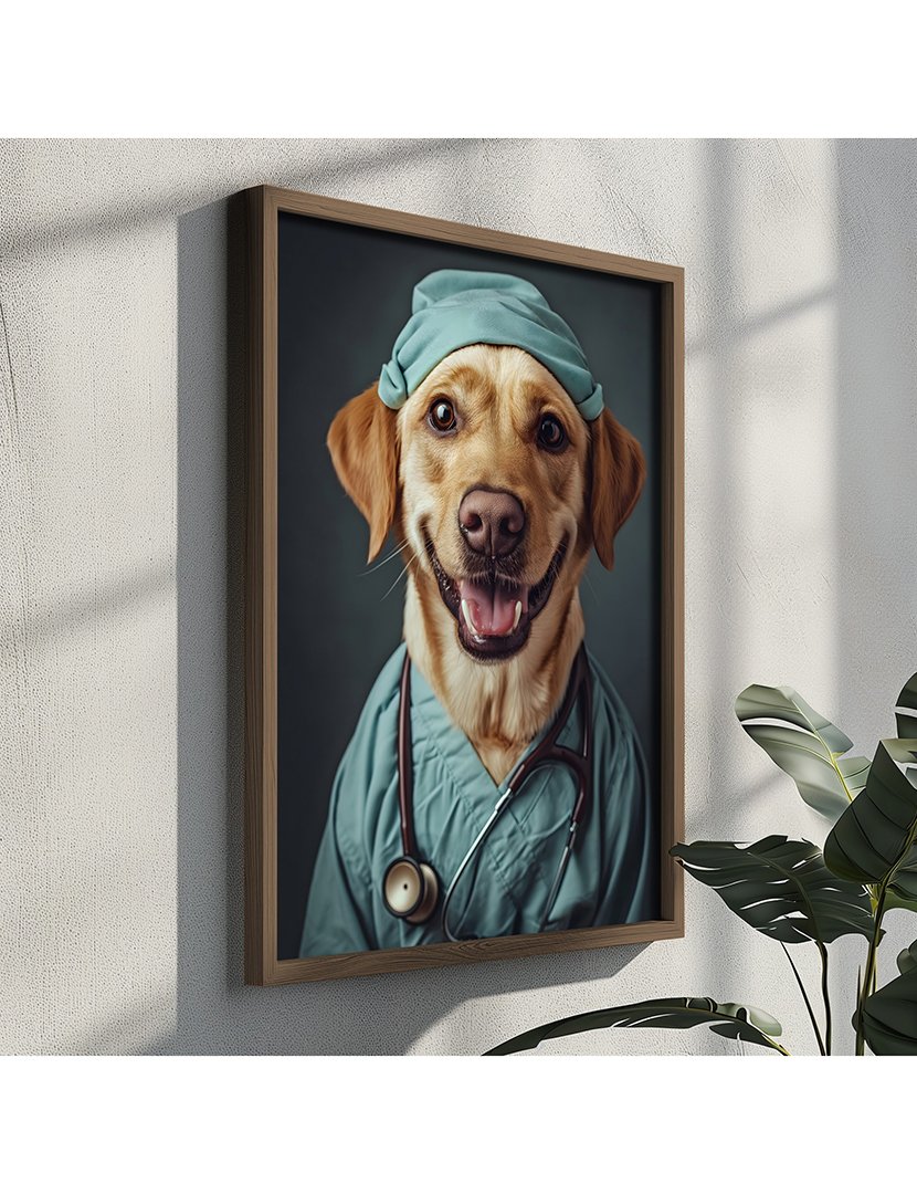 Quadro MDF Emoldurado Labrador