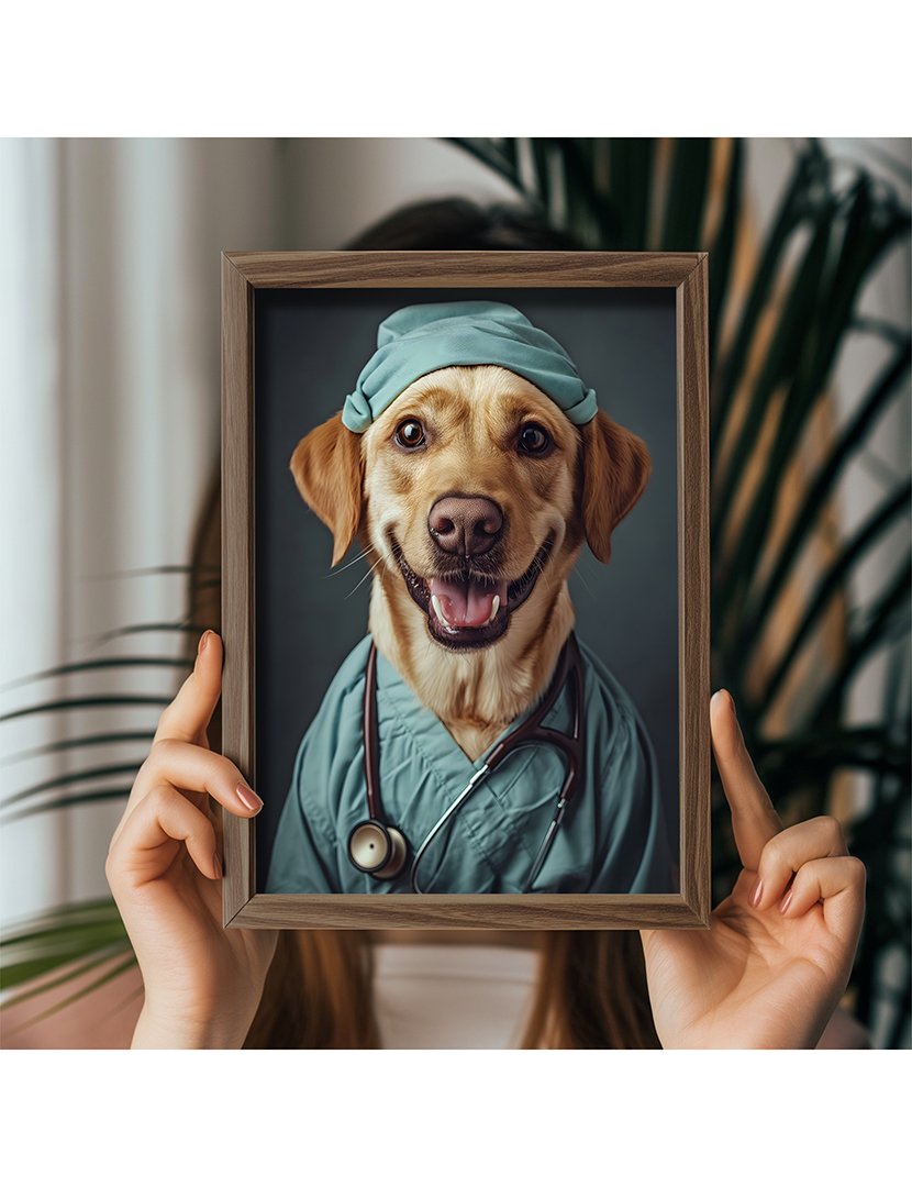 Quadro MDF Emoldurado Labrador