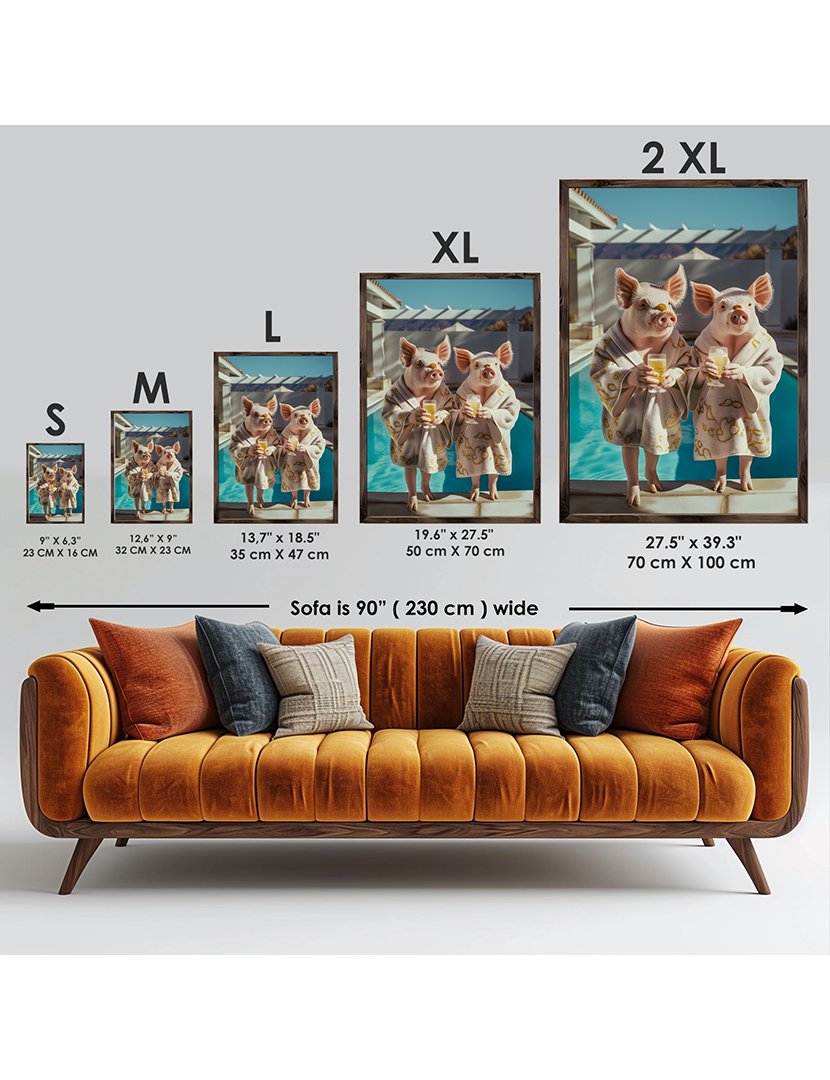 Quadro MDF Emoldurado Pigs